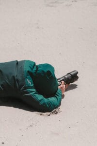 Der Fotograf Markus R. Hirsch bei der Arbeit auf seiner Insel Norderney.